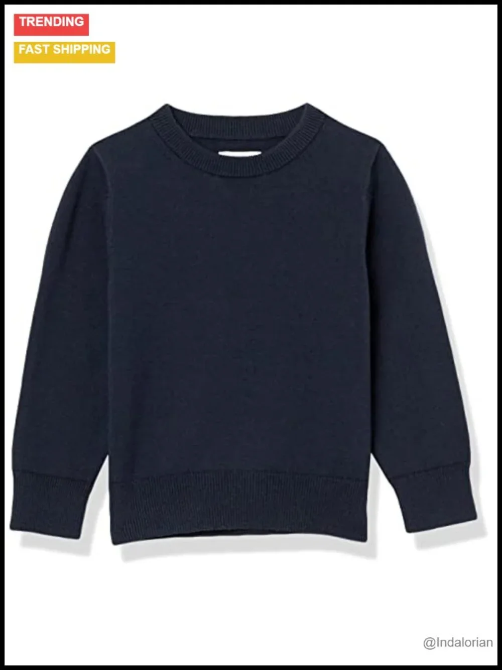 Cotton Uniform Crewneck Pullover Sweater for Boys and Toddlers